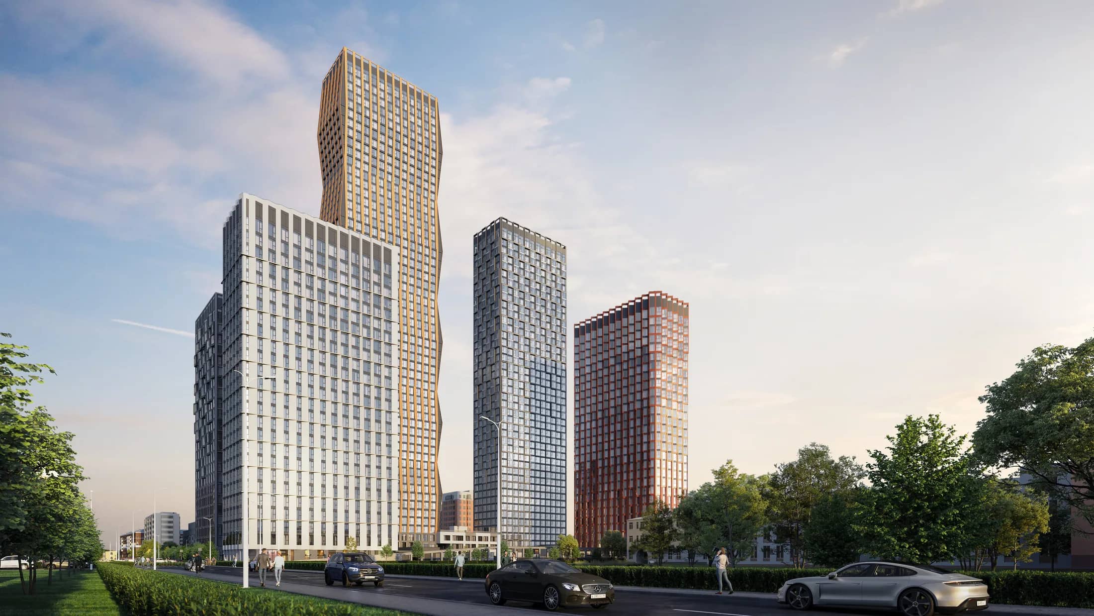 ЖК Indy Towers – фасадные решения, вид 2